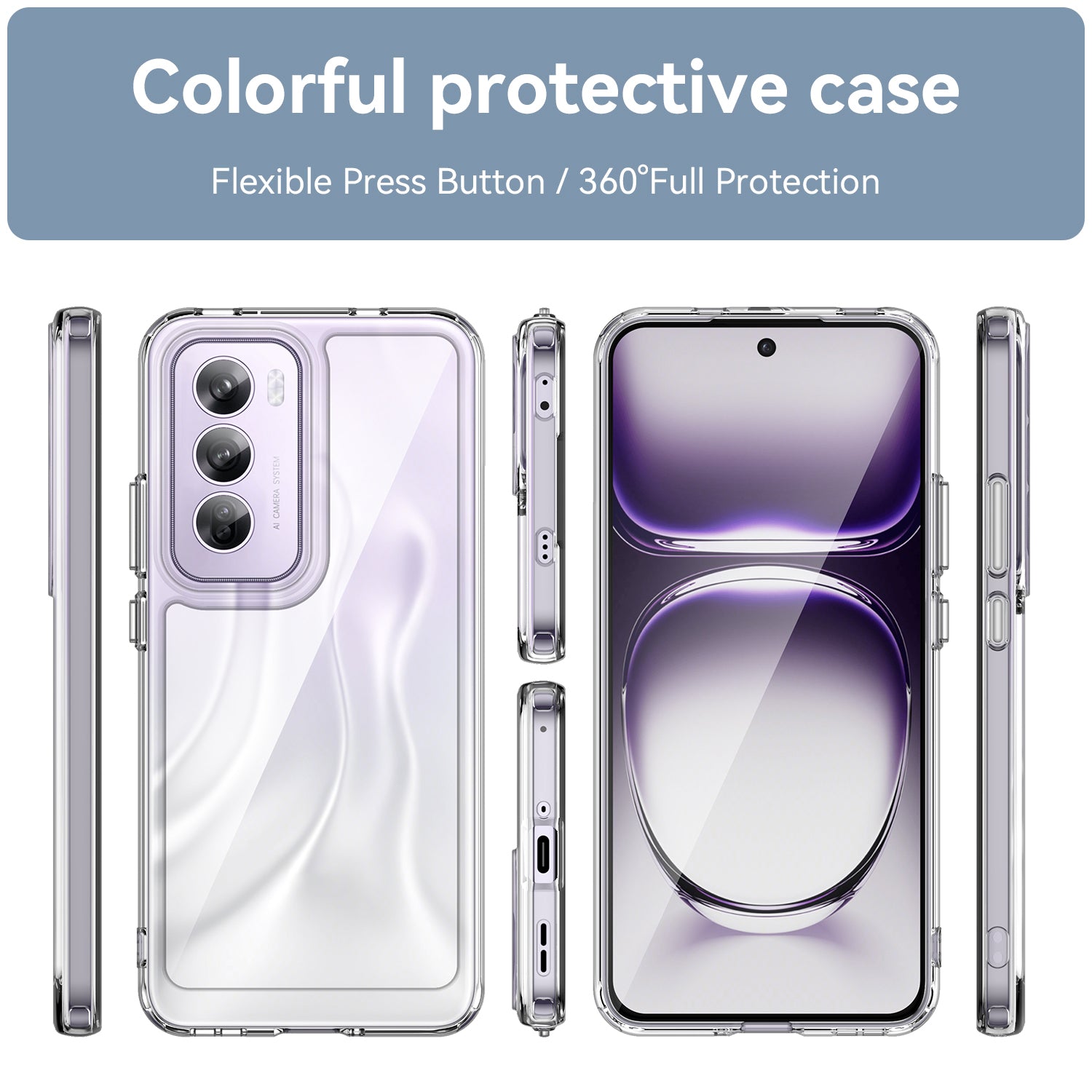 Oppo Reno 12 Pro Soft Gel Bumper Case [Clear]
