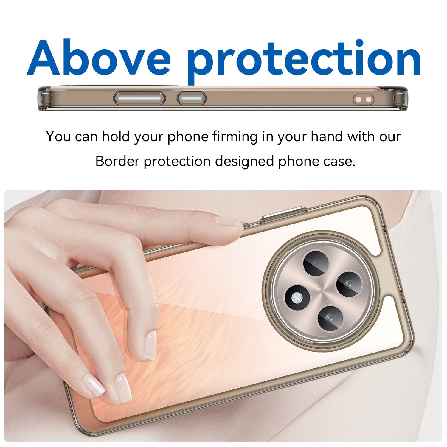 Oppo Reno 12F 5G Soft Gel Bumper Case [Clear Grey]