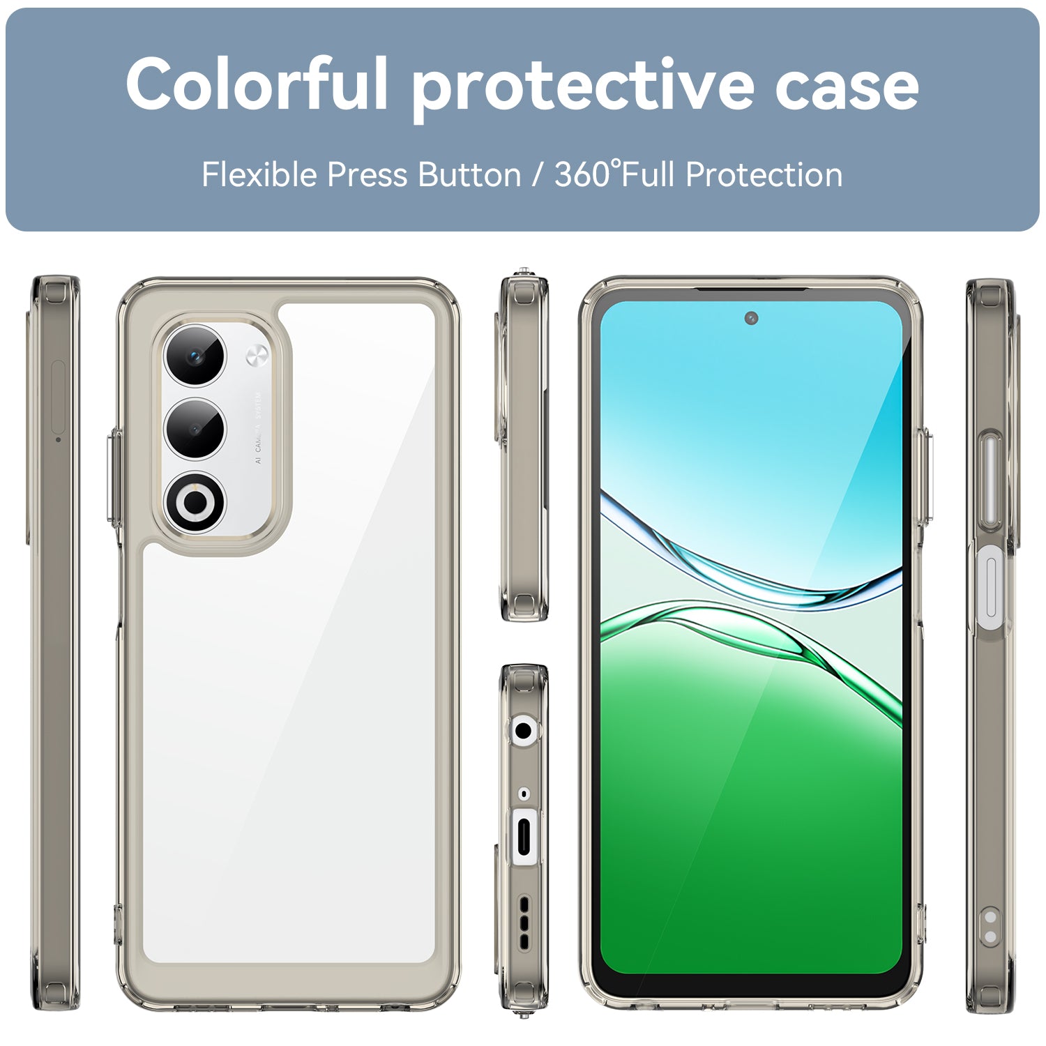 Oppo A5 5G Soft Gel Case [Clear Grey]