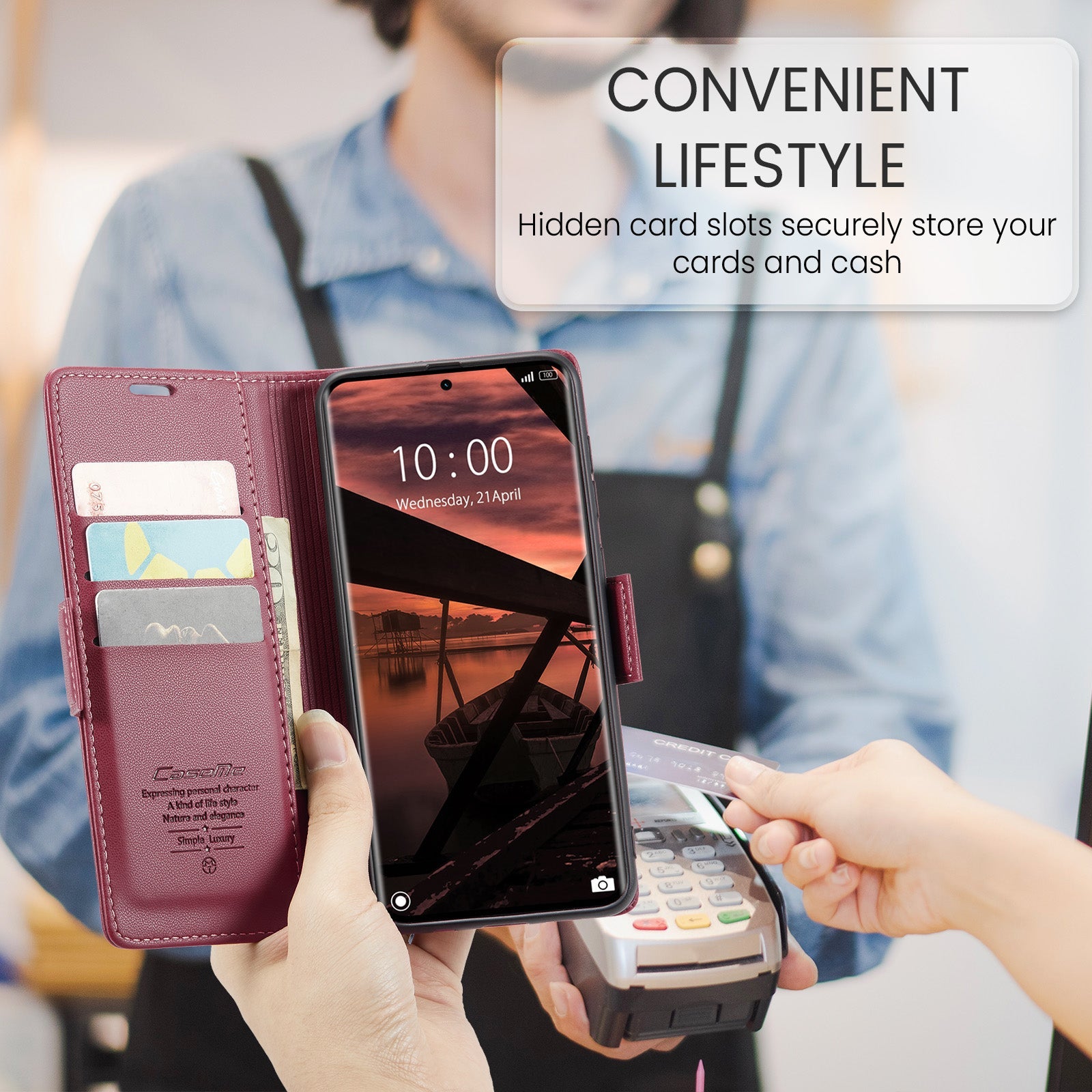 Xiaomi Redmi Note 14 Pro 5G Pu Wallet Case [Maroon]