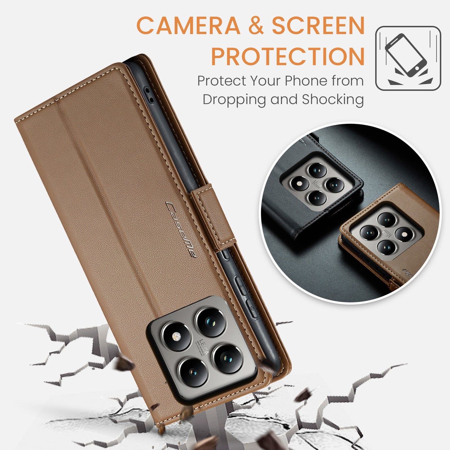Xiaomi 14T Pro Pu Wallet Case [Brown]