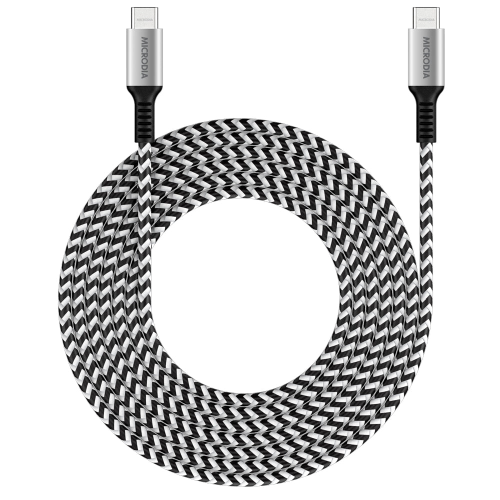 Microdia Execable Tweed Pd100W 2.6M Usb-C To Usb-C Cable - Zebra