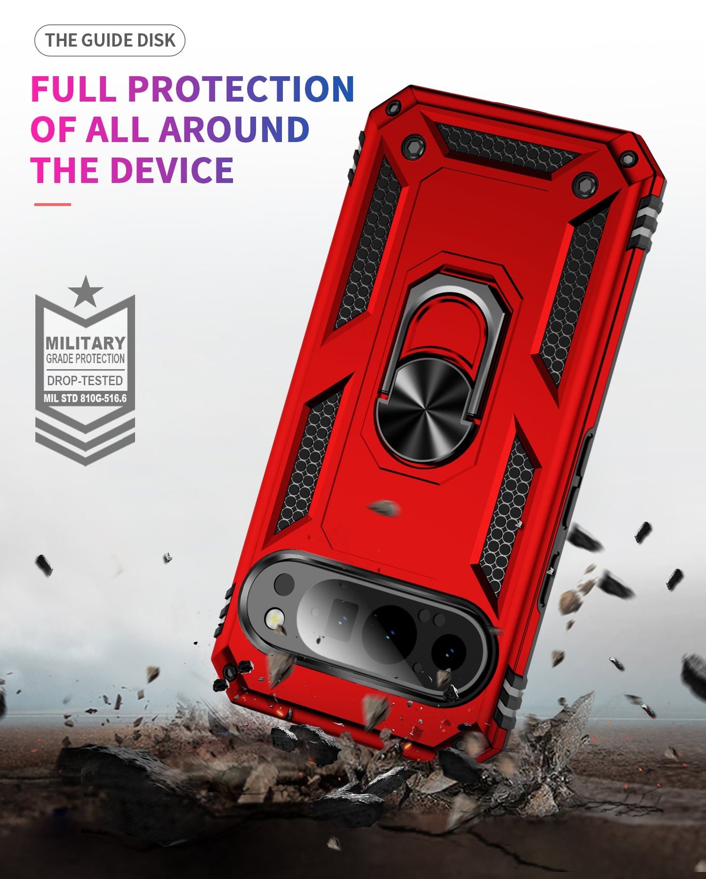 Google Pixel 9 Pro Military Armour Case [Red]