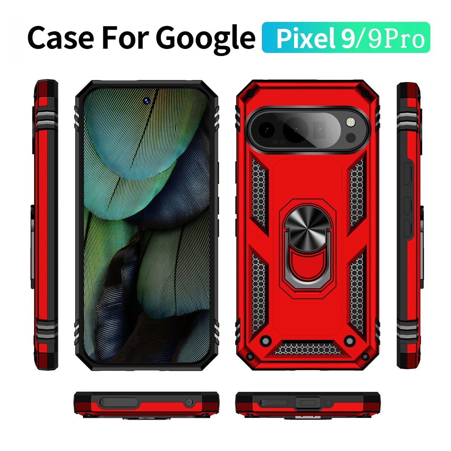 Google Pixel 9 Pro Military Armour Case [Red]