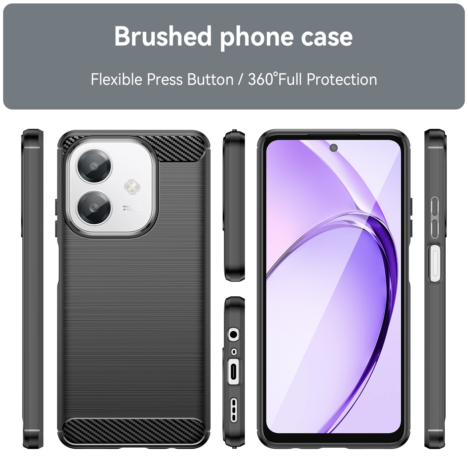 Oppo A40 4G Carbon Fibre Case [Black]