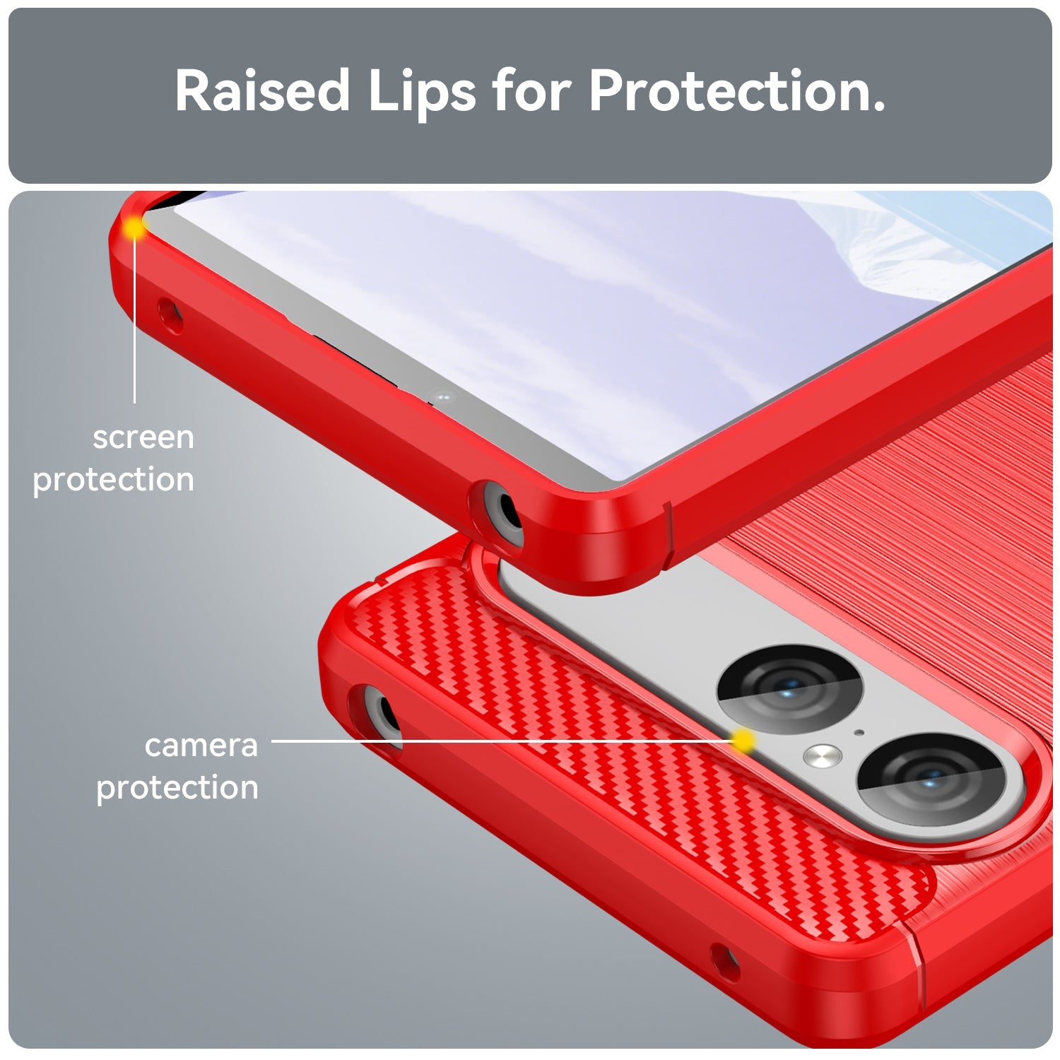 Sony Xperia 10 Vii Carbon Fibre Case [Red]