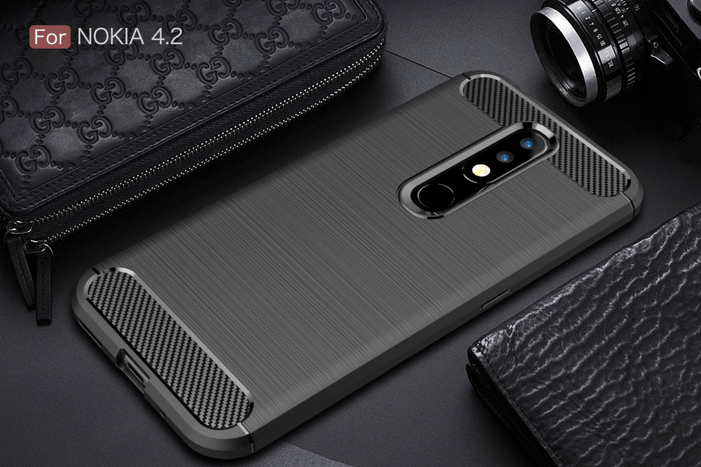 Nokia 4.2 Carbon Fibre Case [Black]