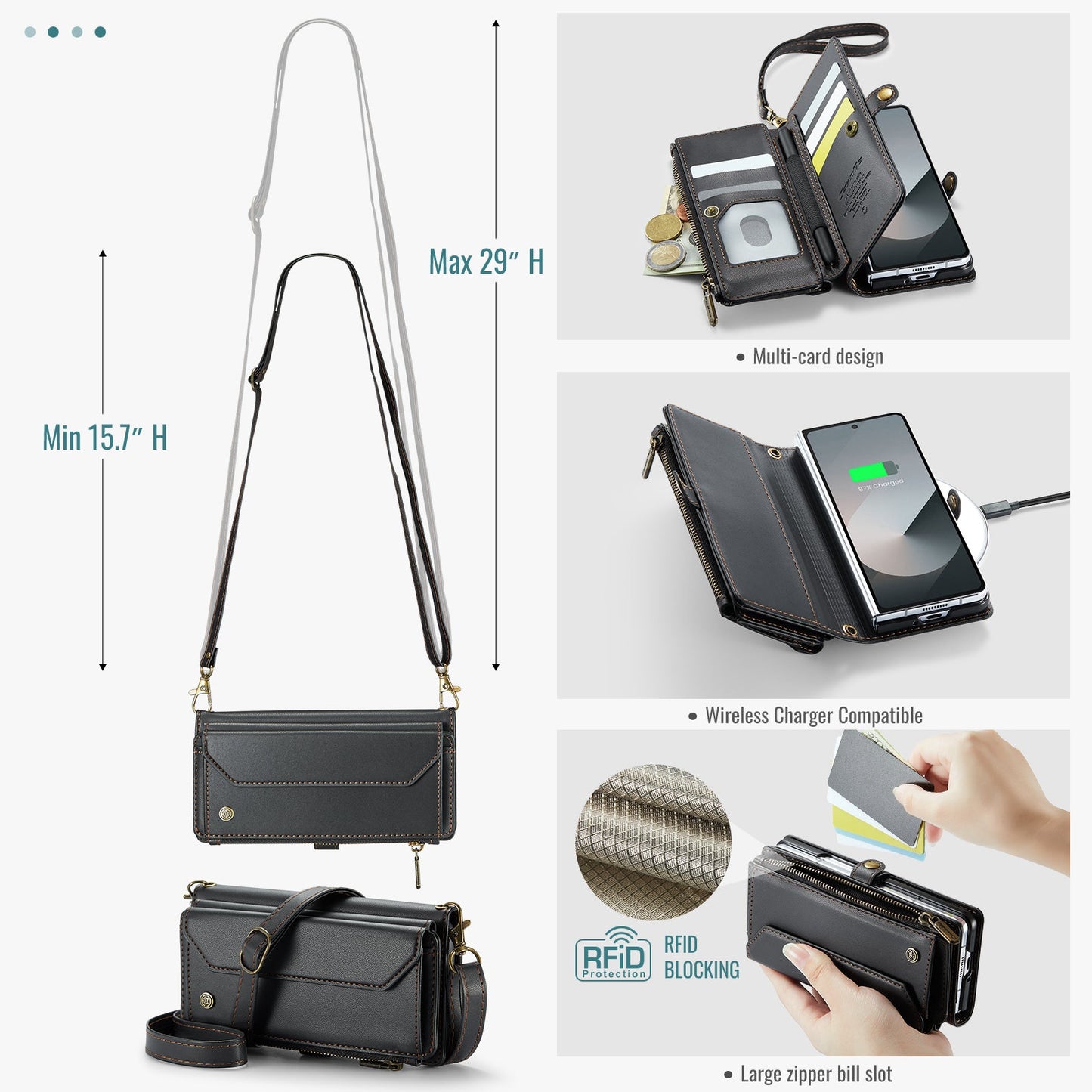Samsung Galaxy Z Fold 6 Crossbody Wallet [Black]