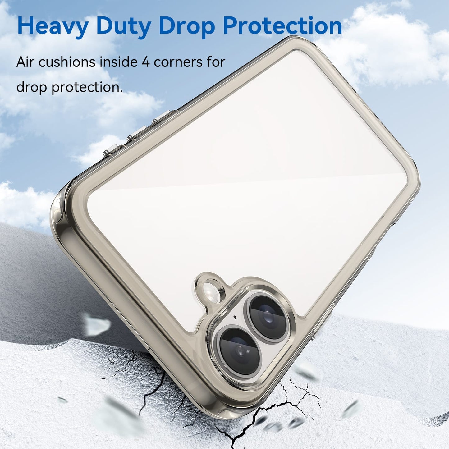 Iphone 16 Plus Soft Gel Case [Clear Grey]