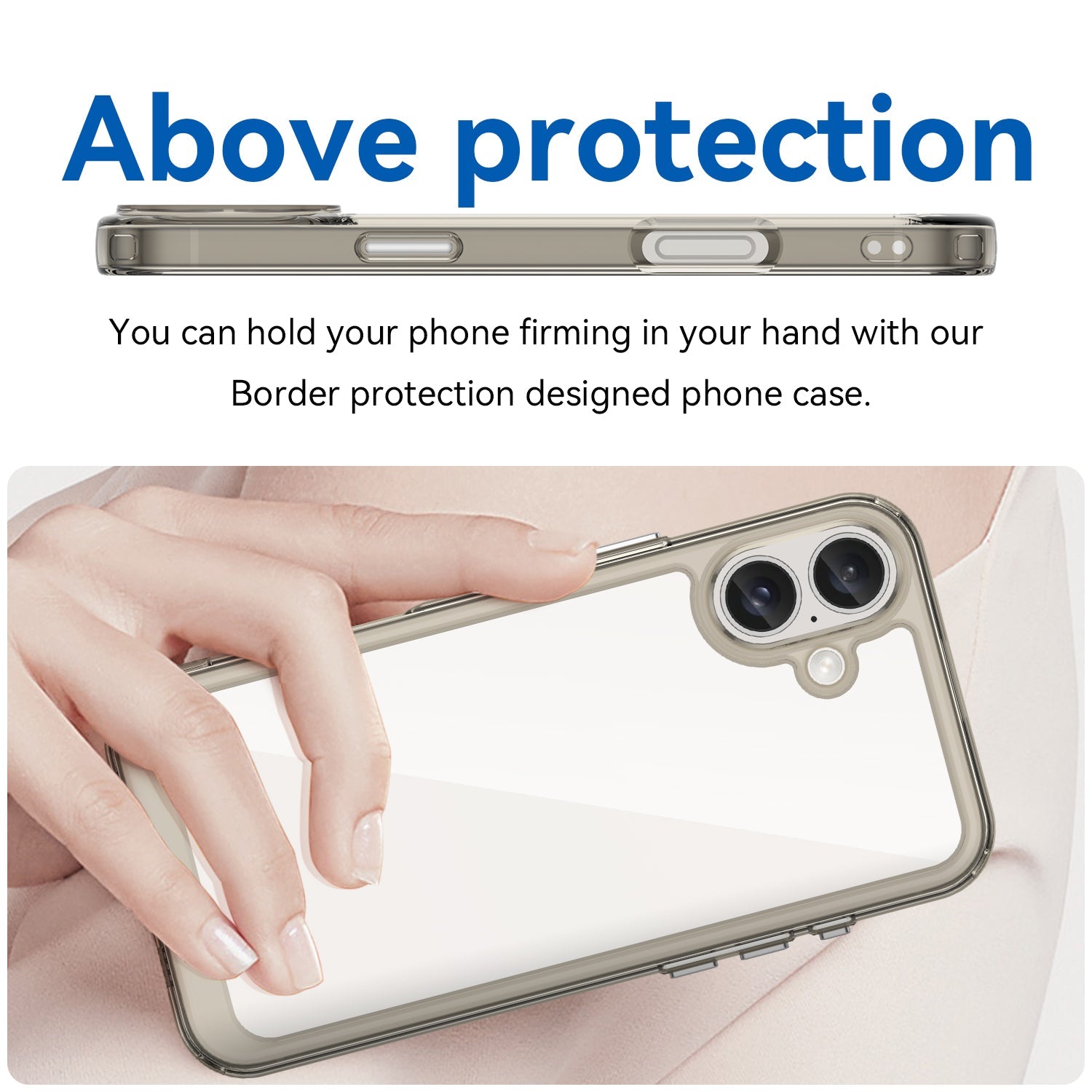 Iphone 16 Plus Soft Gel Case [Clear Grey]