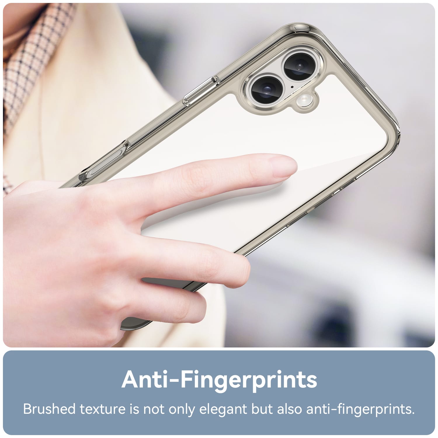 Iphone 16 Plus Soft Gel Case [Clear Grey]
