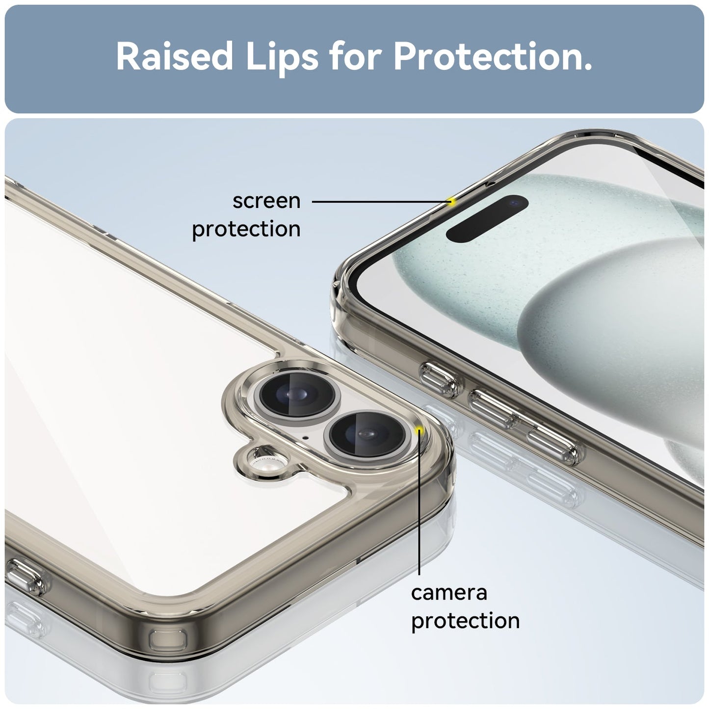Iphone 16 Plus Soft Gel Case [Clear Grey]