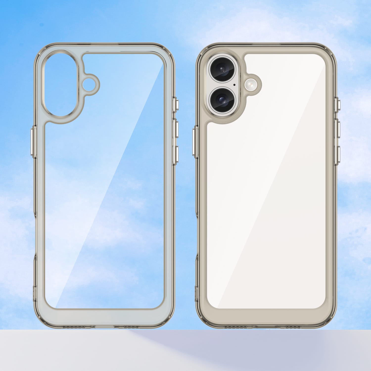 Iphone 16 Plus Soft Gel Case [Clear Grey]