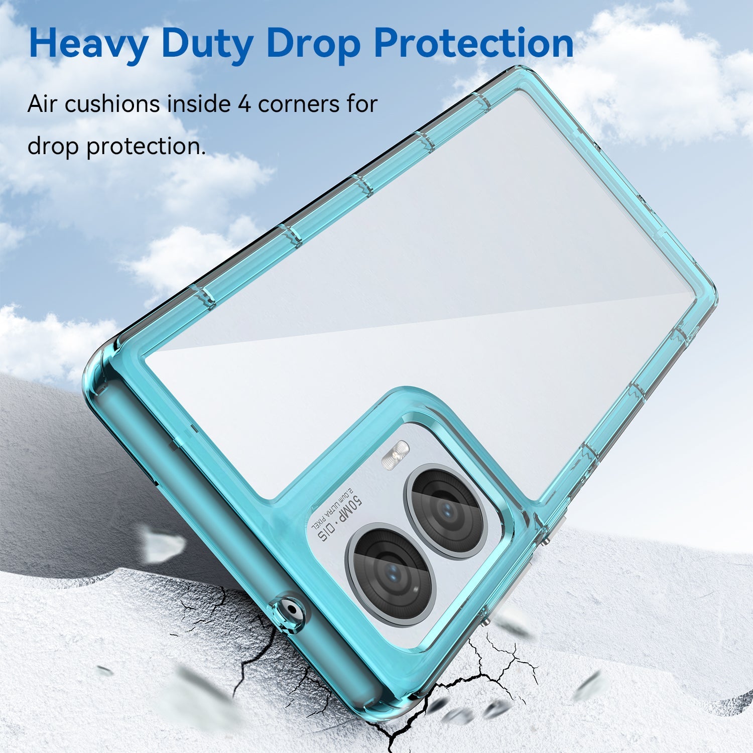 Moto Edge 50 Fusion Soft Gel Bumper Case [Clear Blue]