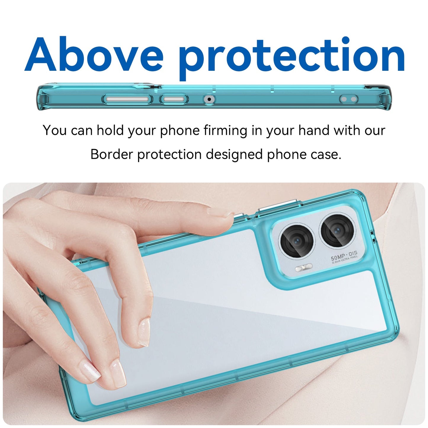Moto Edge 50 Fusion Soft Gel Bumper Case [Clear Blue]