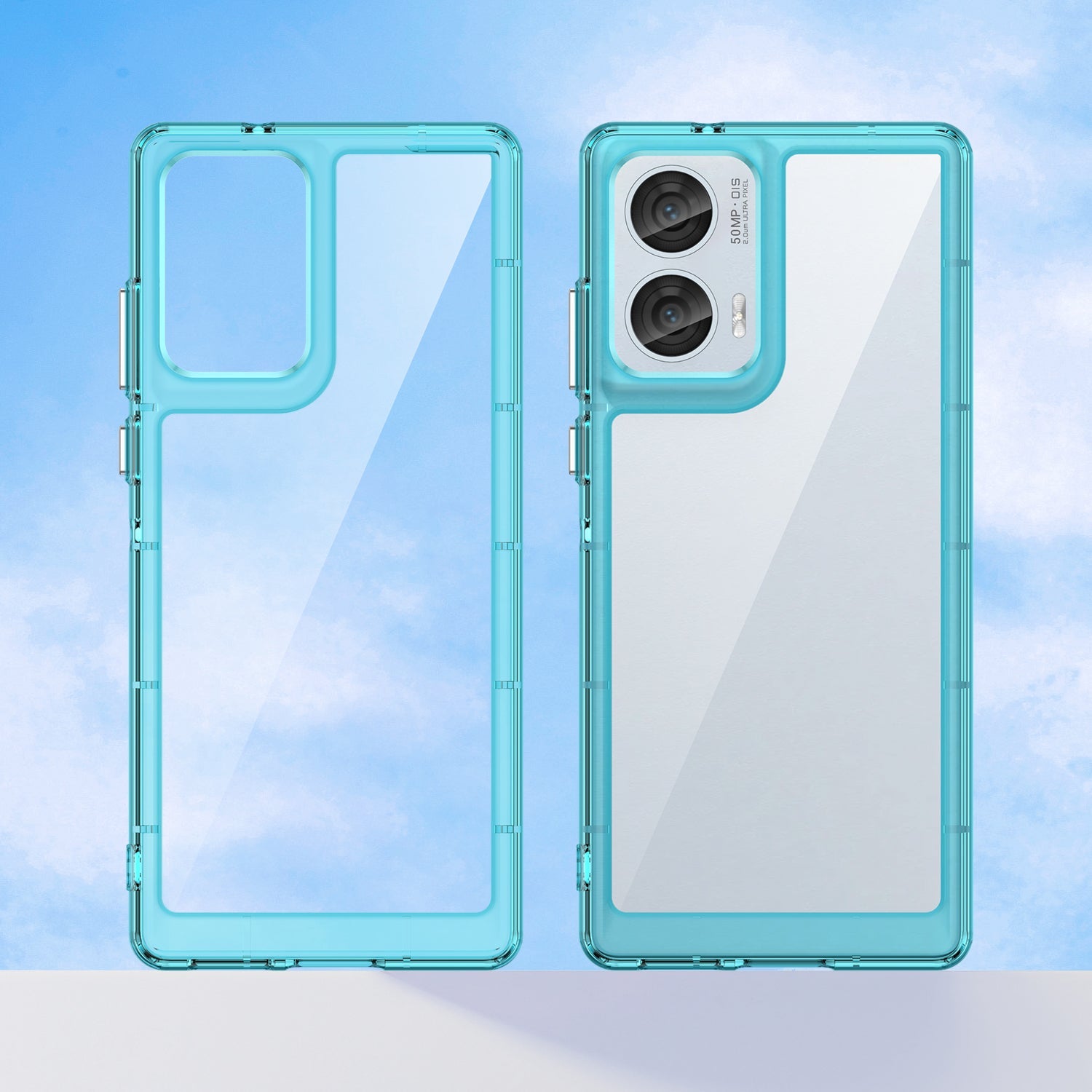 Moto Edge 50 Fusion Soft Gel Bumper Case [Clear Blue]