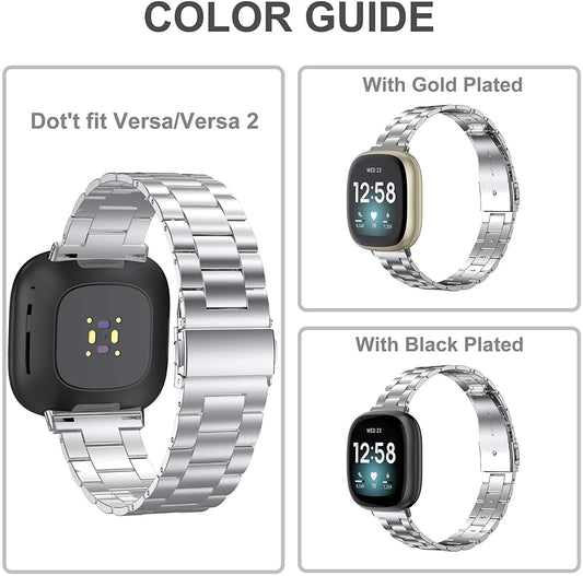 Fitbit Versa 4 Stainless Steel Strap [Silver]