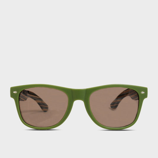 Moana Road 50/50s Sunglasses [Green w/ Striped Arms - 463]