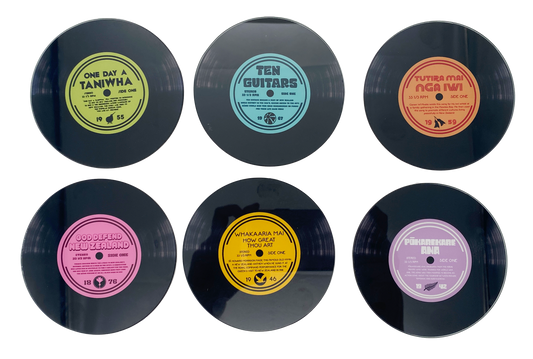 Moana Road Coasters - Set of 6 [ Kiwi Record - 470]