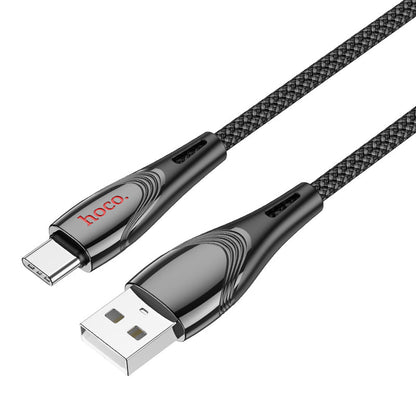 Hoco 3A Nylon Braided Metallic USB Cable - Type C (U133)