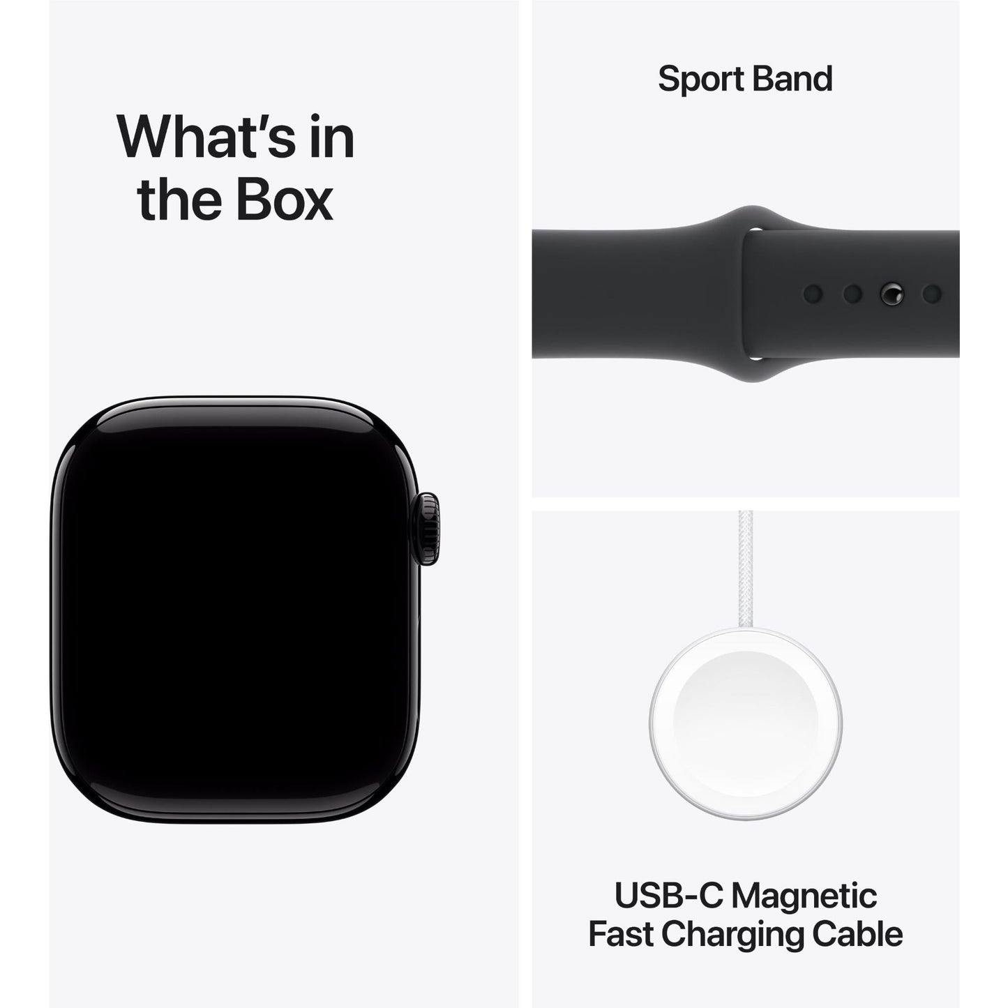 Apple Watch Series 10 GPS, 46mm Aluminum Case [ Black Sport Band S/M A2999 MWWP3 - Jet Black ]