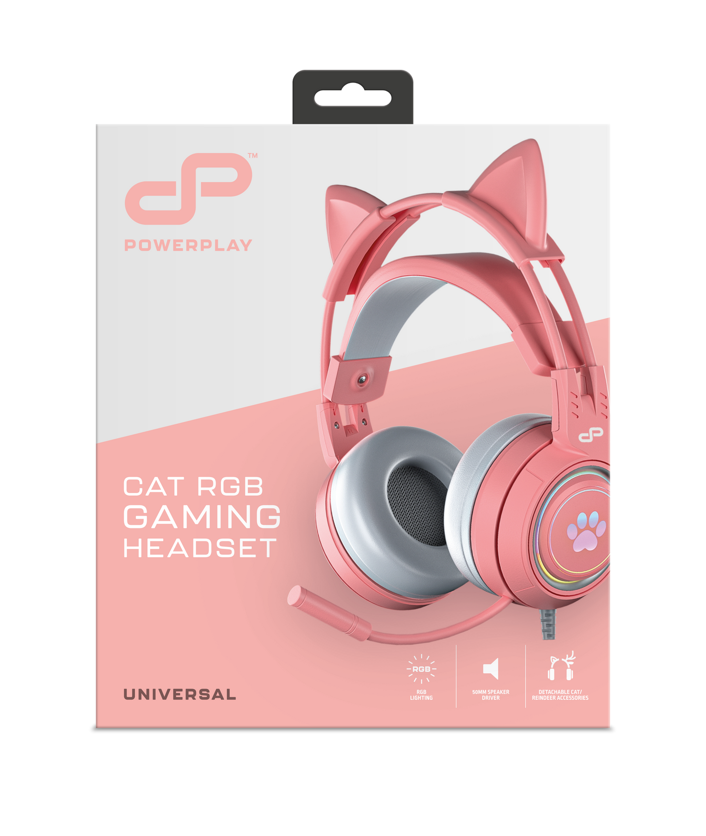 PowerPlay Cat RGB Gaming Headset (Pink)
