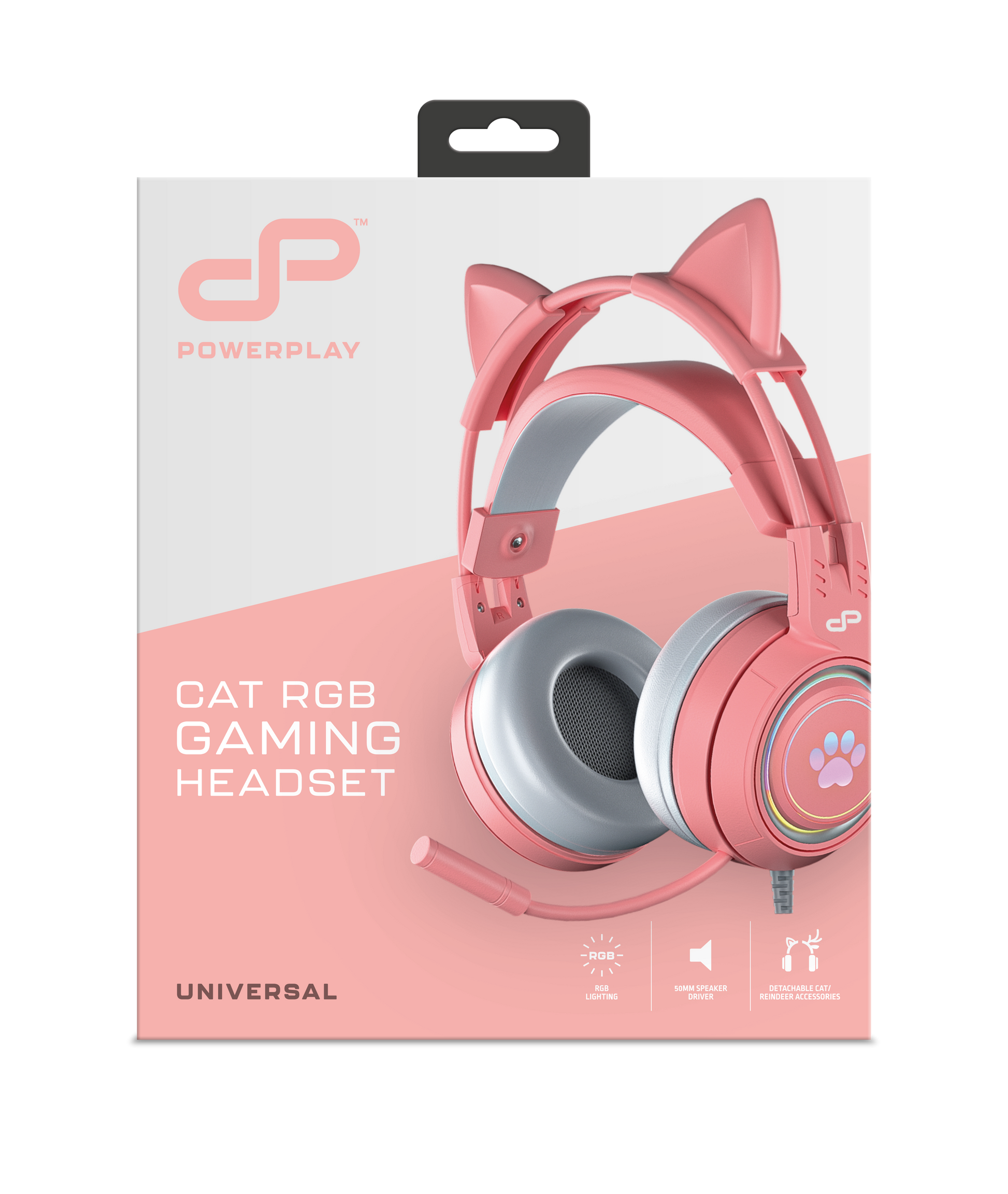 PowerPlay Cat RGB Gaming Headset (Pink)