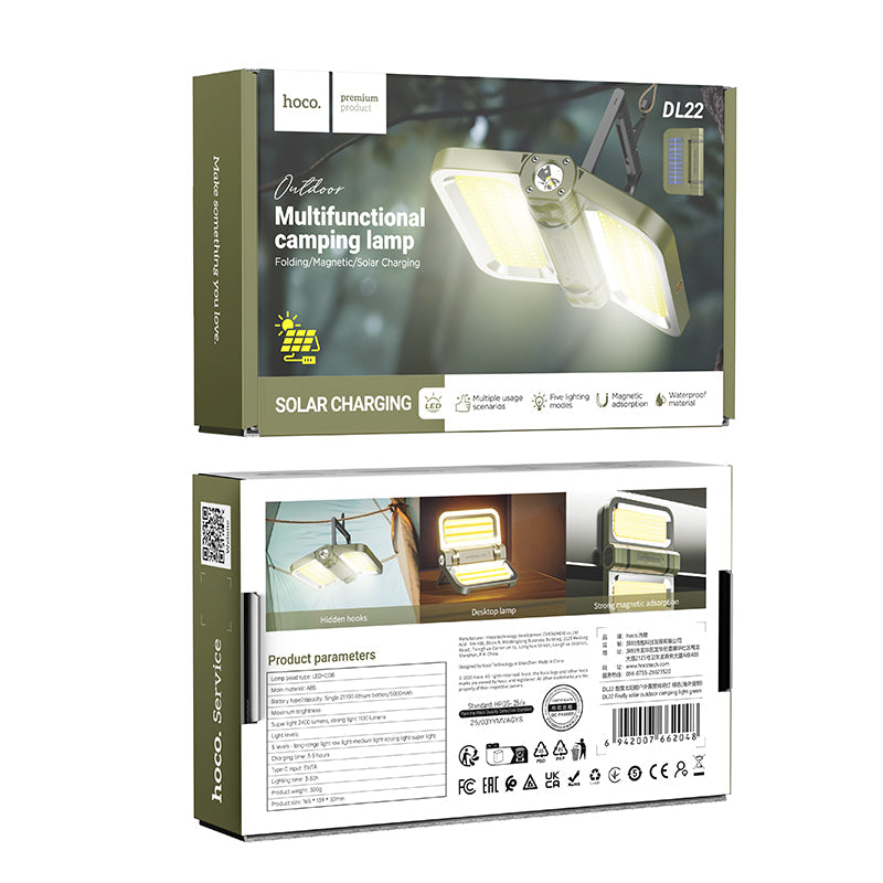 Hoco Solar LED Multifunctional Outdoor Camping Lamp (DL22)