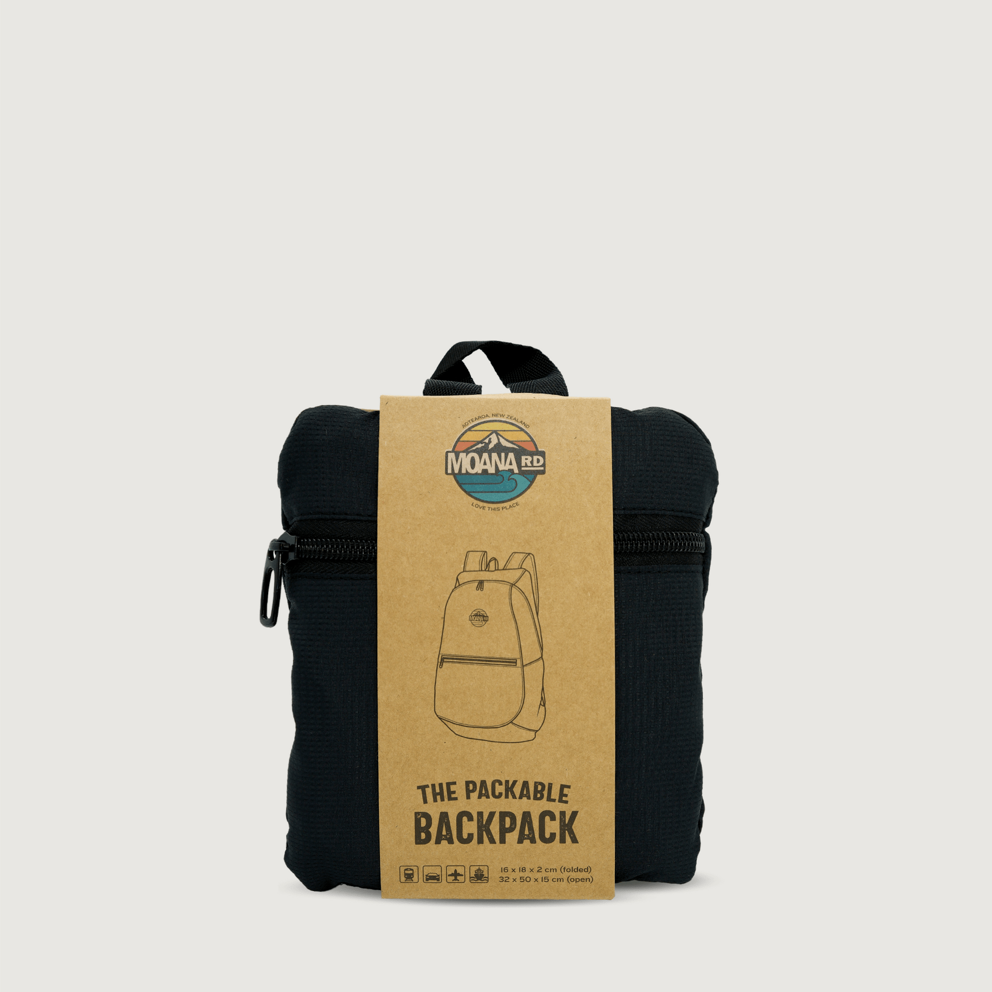 Moana Road Packable Backpack [ Black - 4720]