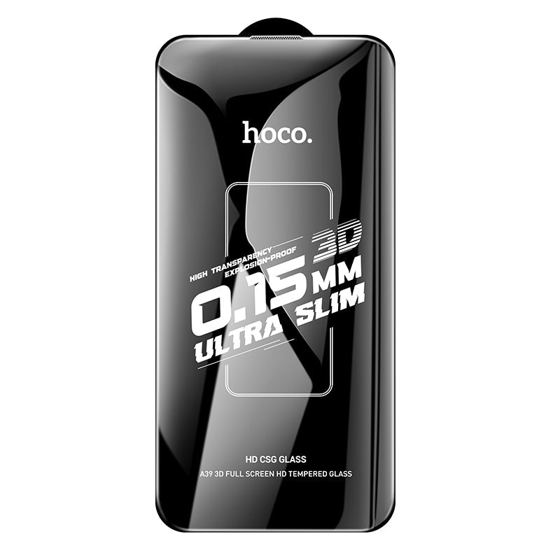 Hoco Premium Ultra Slim Glass Screen Protector w/ 3D Coverage, Enhanced Smooth Coating (A39) [ iPhone 16]