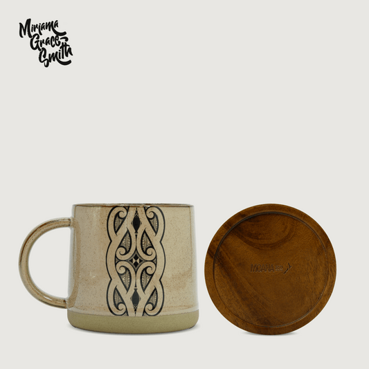 Moana Road Glazed Ceramic Mug - Miriama Grace-Smith [ Brown - 2721 ]