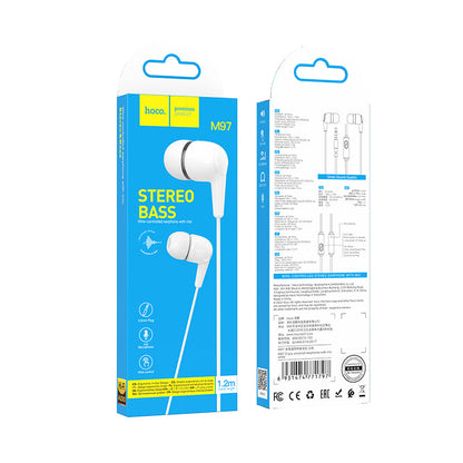Stereo 3.5mm Earphone w/ Mic (M97) [White]