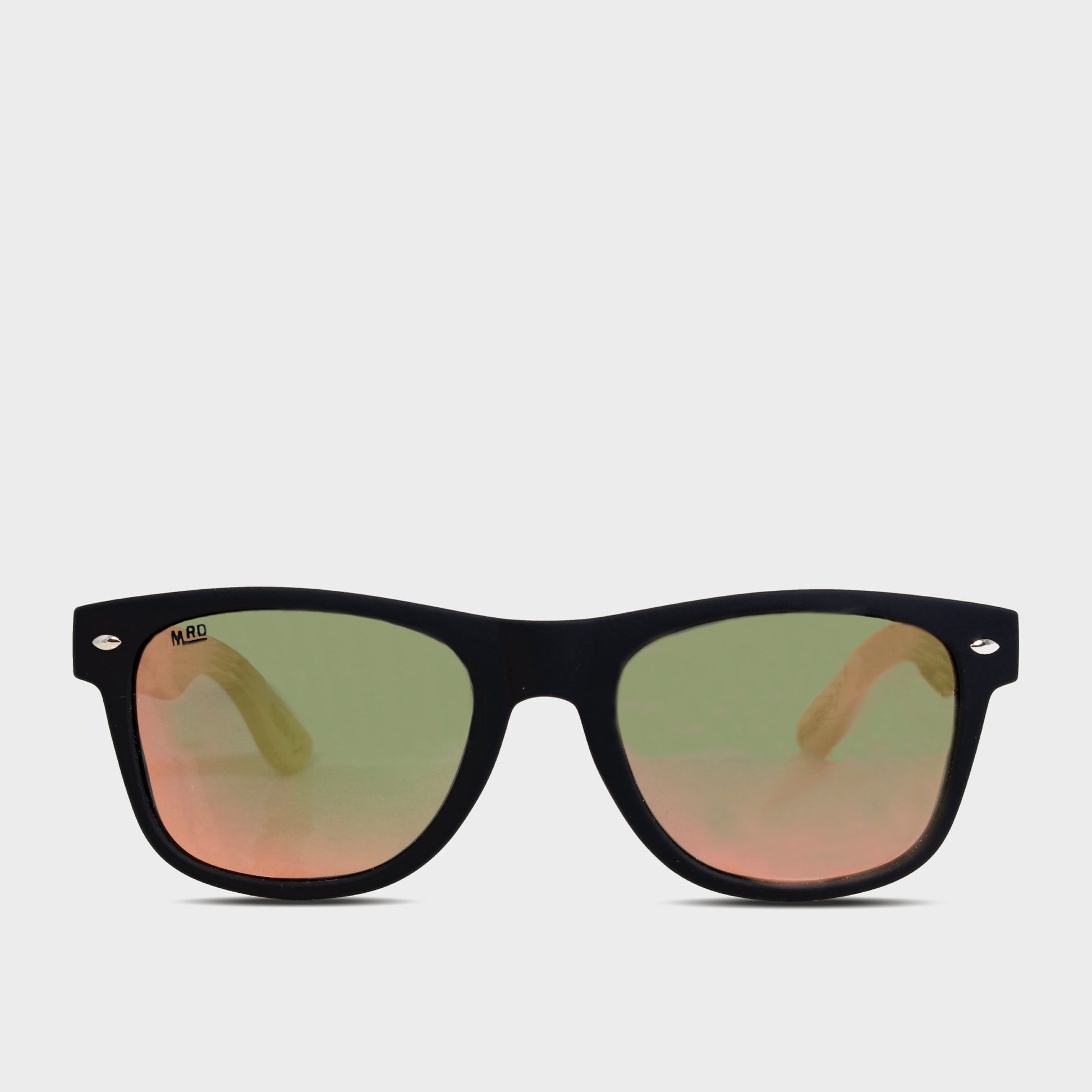 Moana Road 50/50s Sunglasses [Pink Refl Lens w/ Wood Arms - 3003]