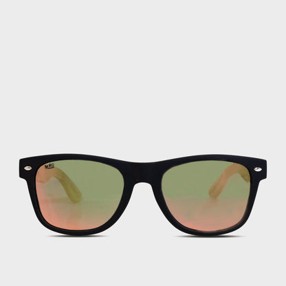Moana Road 50/50s Sunglasses [Pink Refl Lens w/ Wood Arms - 3003]