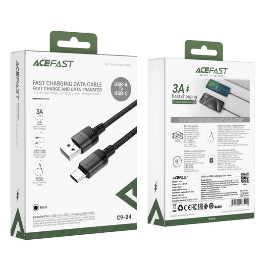 Acefast 3A Super Durable Nylon Braided Metallic Cable (C9-04) Type C