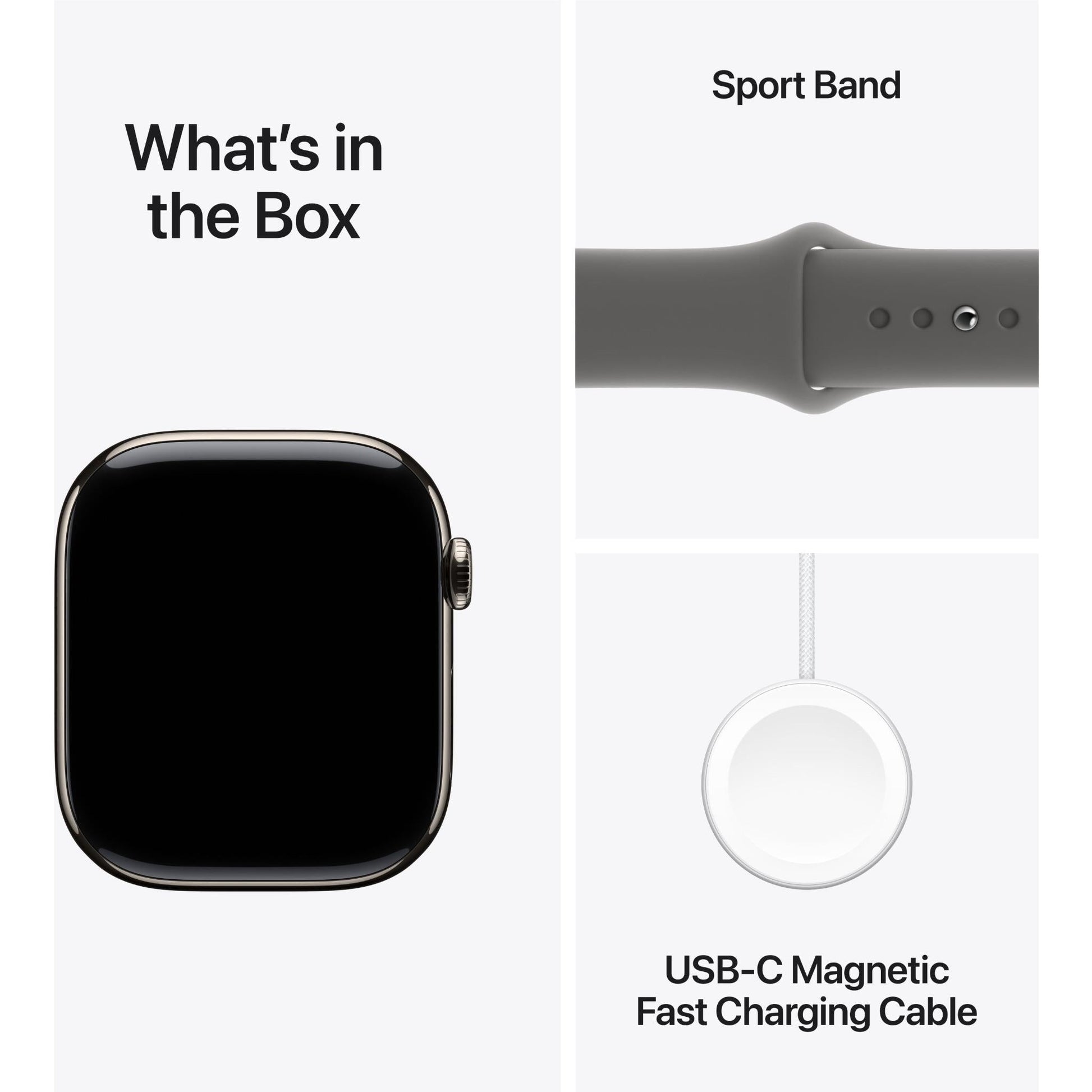 Apple Watch Series 10 GPS + Cellular 46mm Titanium Case [ Stone Grey Sport Band S/M MWY93- Natural ]