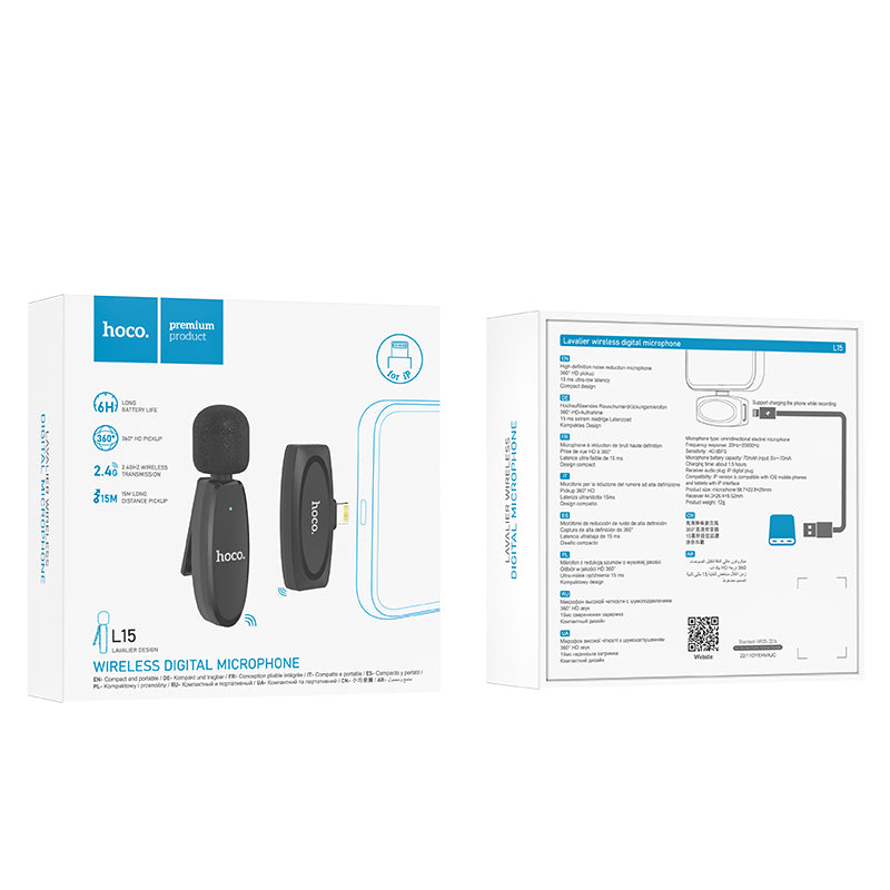 Hoco Wireless Digital Microphone w/ Lightning Connector (L15-L)