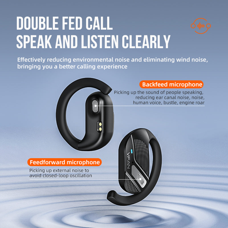 Vipfan Ows Earphone W/ Ear Hook, Innovative Style (T12) Black