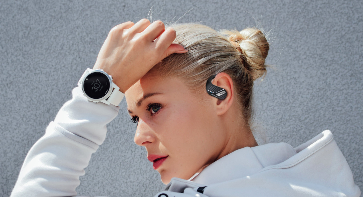 Vipfan Ows Earphone W/ Ear Hook, Innovative Style (T12) Black