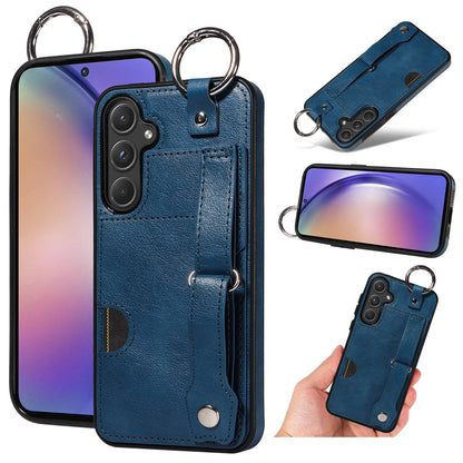 Samsung Galaxy A55 5G Hand Strap PU Card Case Navy