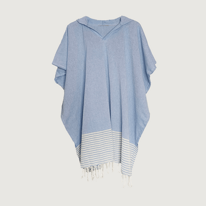 Moana Road Turkish Towel Hoodie [ Blue - 5316]