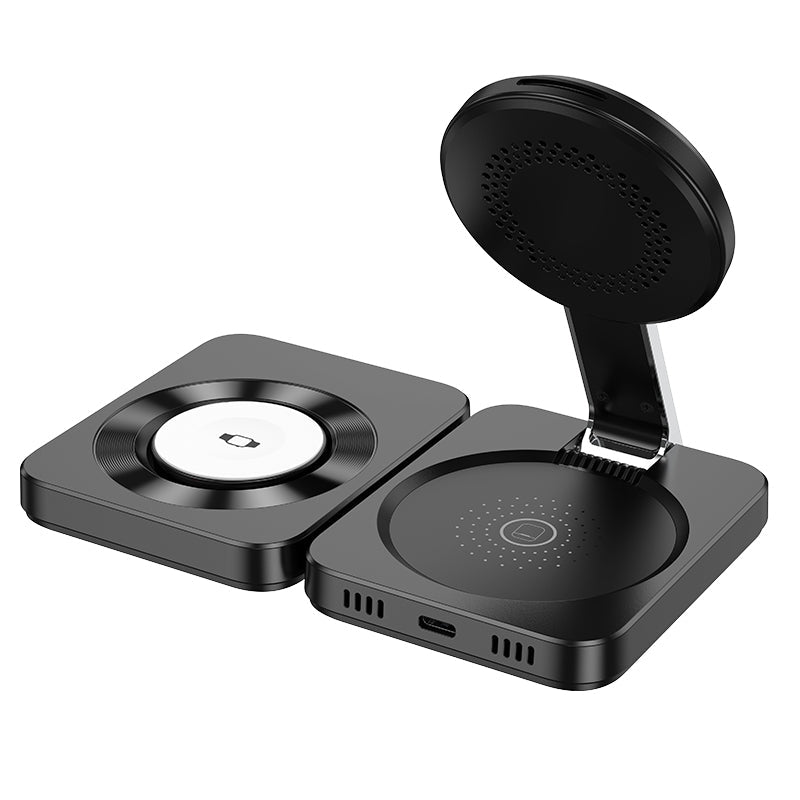 Hoco 15W 3-in-1 Magnetic Wireless Fast Charger with Foldable Design (CQ11)