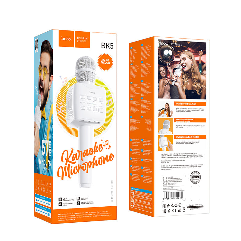 Bluetooth Karaoke Microphone (BK5) [White]
