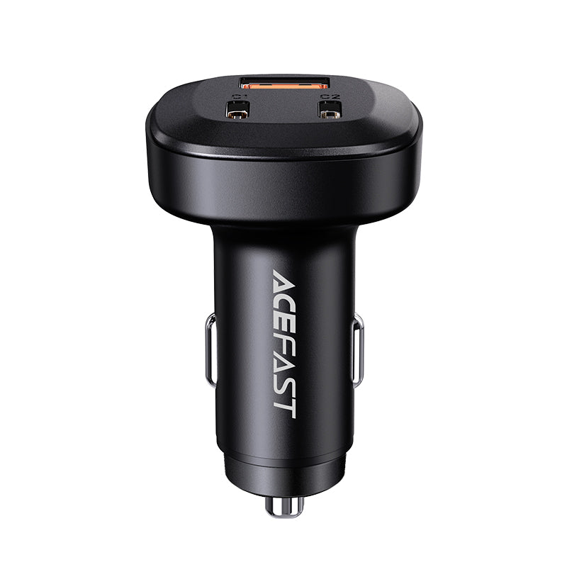 Acefast 66W 3-Port Super Fast Car Charger w/ 2 x USB-C + UAB-A, Zinc Alloy Body (B3)