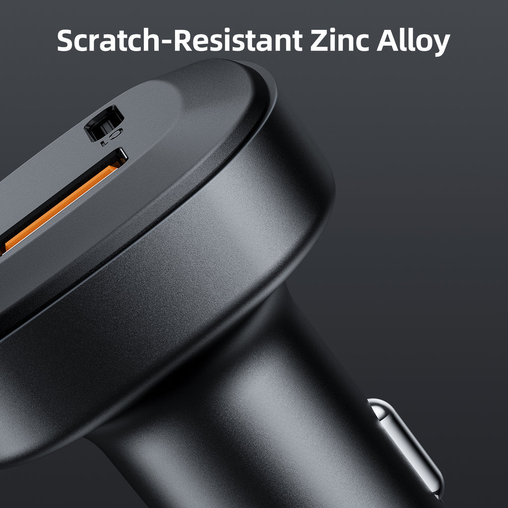 Acefast 66W 3-Port Super Fast Car Charger w/ 2 x USB-C + UAB-A, Zinc Alloy Body (B3)