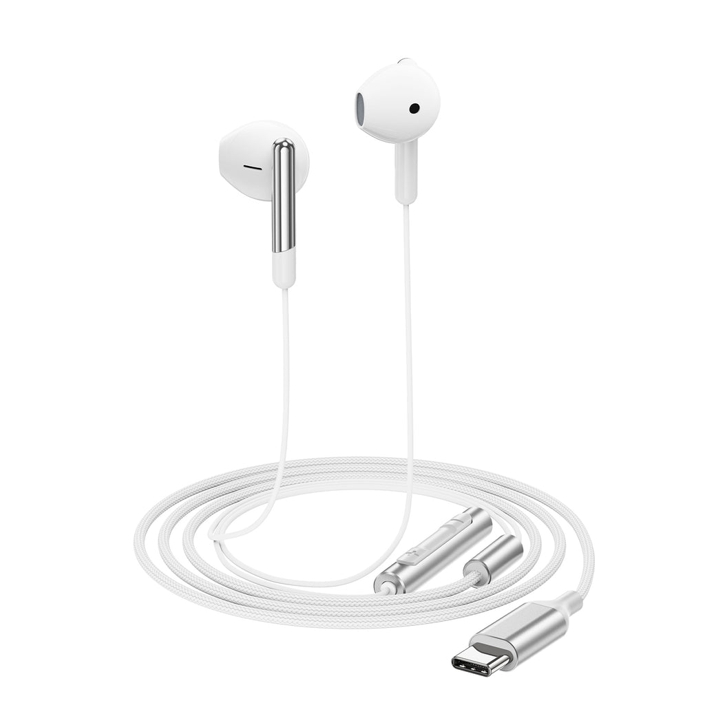 Acefast Digital Ergonomic USB-C Earphone w/ Mic, Universal (L3) White