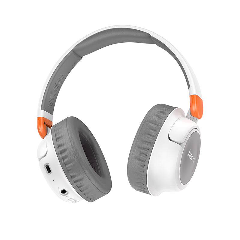 Hoco Stereo Comfortable Bluetooth Headset w/ 25 Hours, MicroSD & Aux Input Modes (W43) [ Grey]