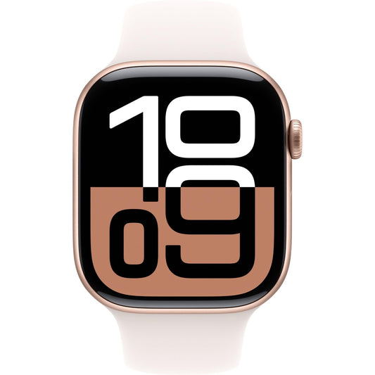 Apple Watch Series 10 GPS + Cellular 42mm Aluminum Case [ Light Blush Sport Band S/M MWX93 - Rose Gold ]
