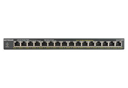 Netgear 16-Port Gigabit Ethernet Unmanaged Poe+ Switch With Flexpoe 183W(Gs316Pp)