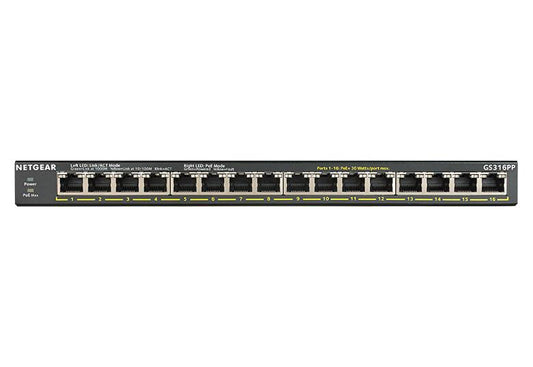Netgear 16-Port Gigabit Ethernet Unmanaged Poe+ Switch With Flexpoe 183W(Gs316Pp)